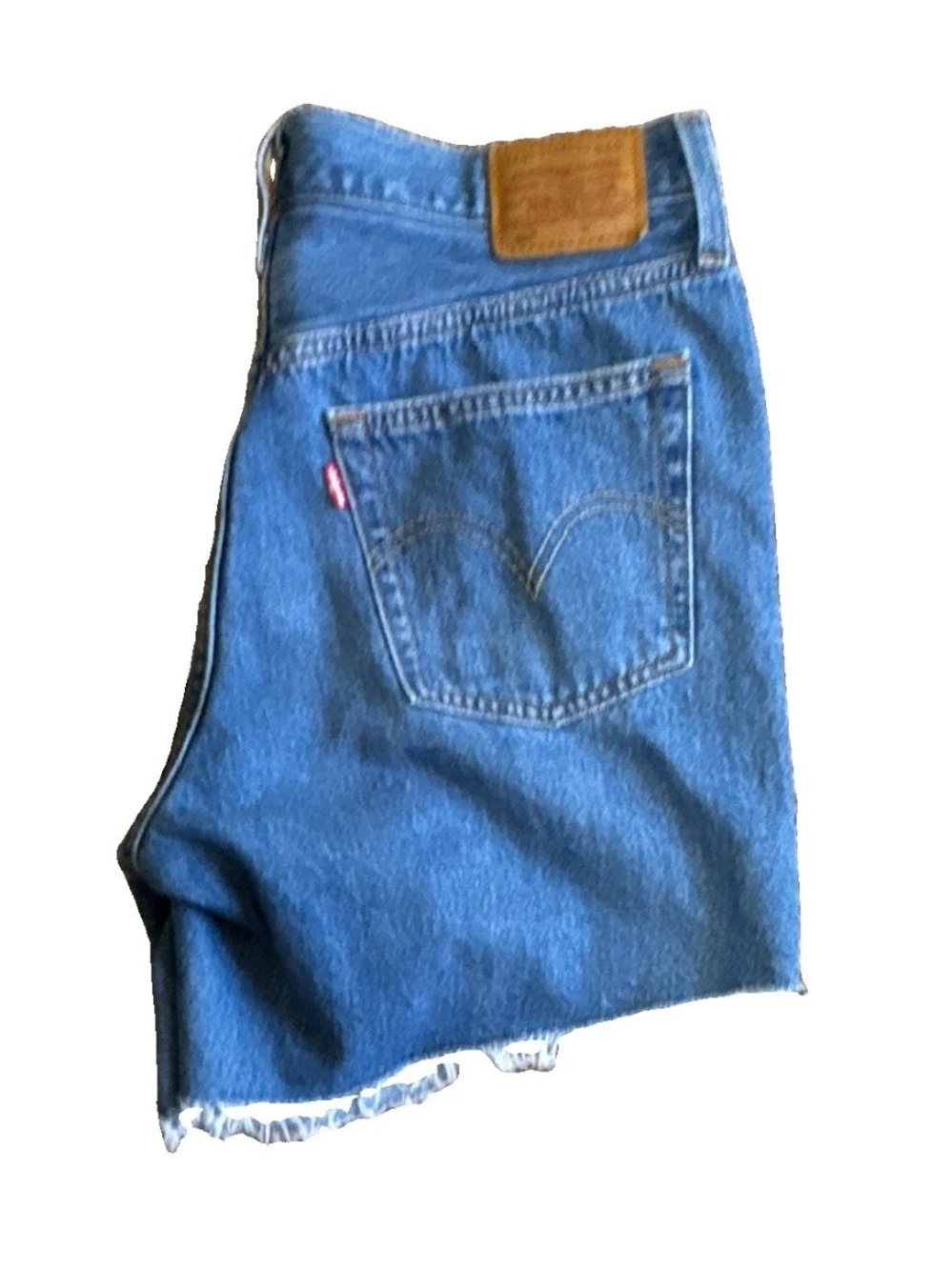 Levi’s 501 Women’s Blue Denim Cut Off Shorts W29 Mid Rise 5-Pocket Button